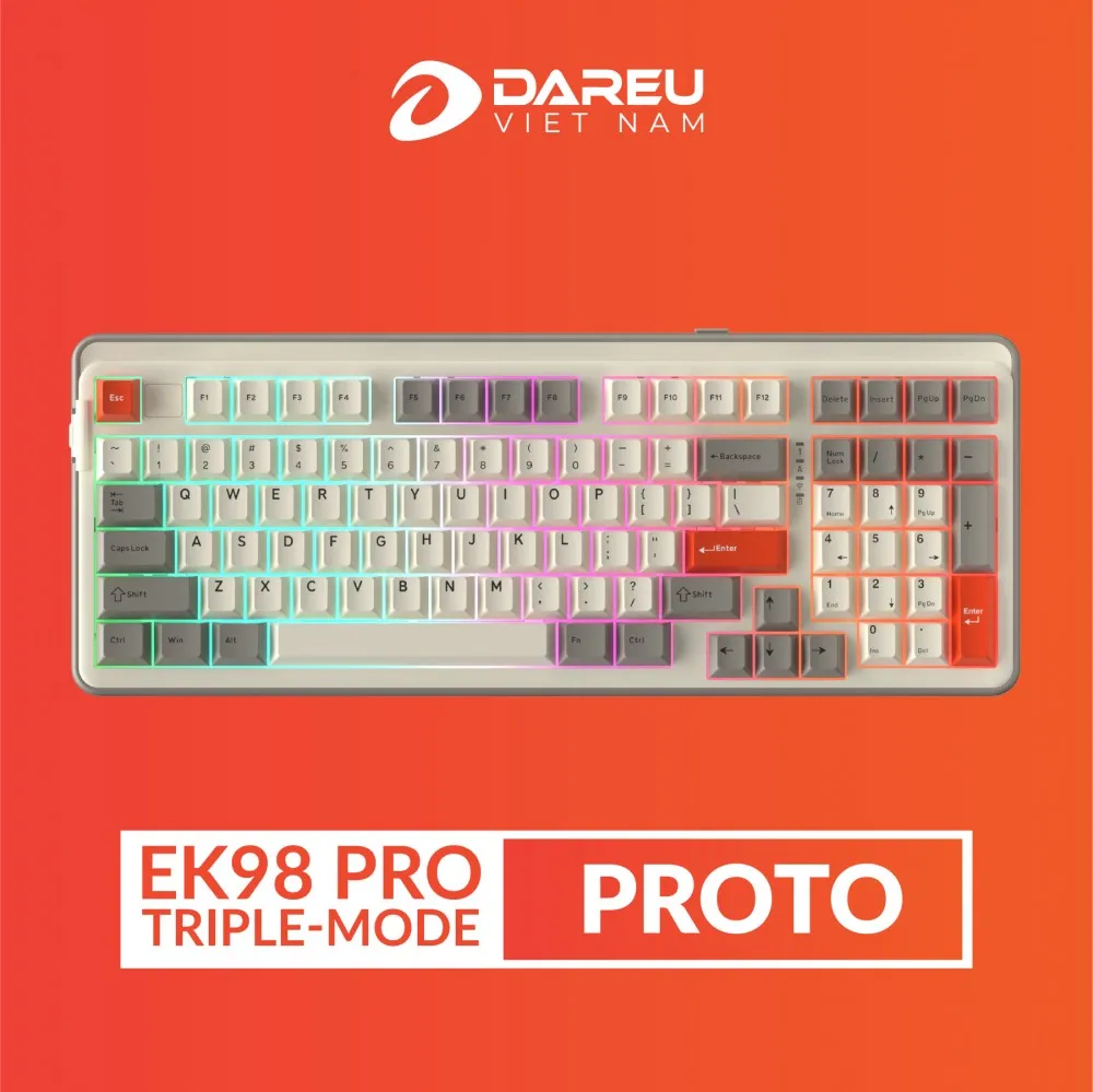 Bàn Phím Cơ Dareu EK98 Pro | Bluetooth, 2.4G, Wired | Cherry PBT | Led RGB - ảnh 5