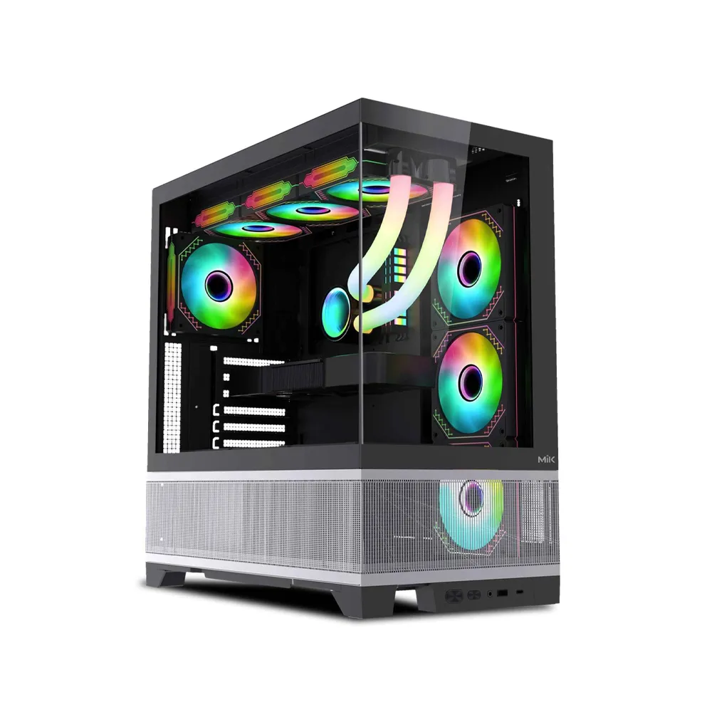 Vỏ case máy tính bàn MIK Lumine 4FA - Trắng / Đen, kèm 4 fan ARGB - ảnh 2