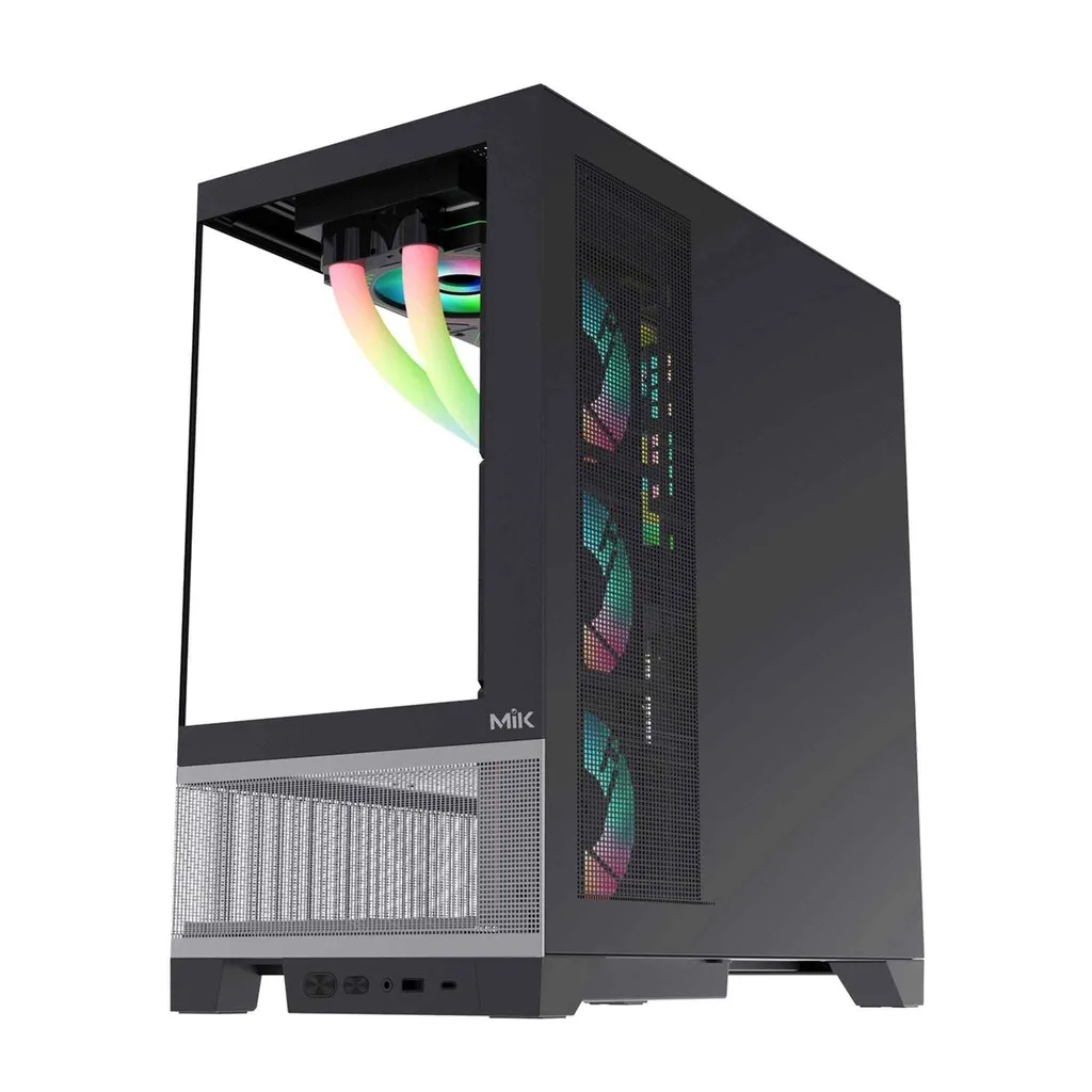 Vỏ case máy tính bàn MIK Lumine 4FA - Trắng / Đen, kèm 4 fan ARGB - ảnh 8