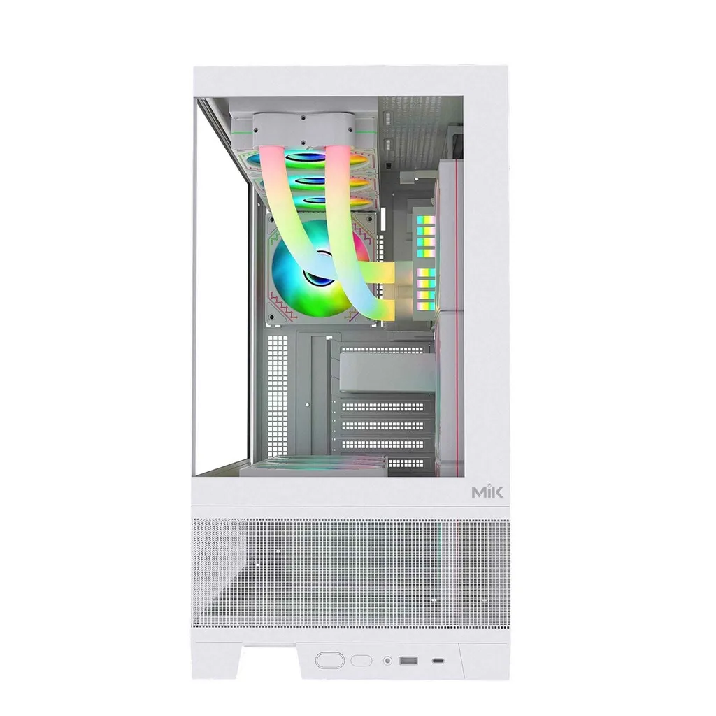 Vỏ case máy tính bàn MIK Lumine 4FA - Trắng / Đen, kèm 4 fan ARGB - ảnh 5