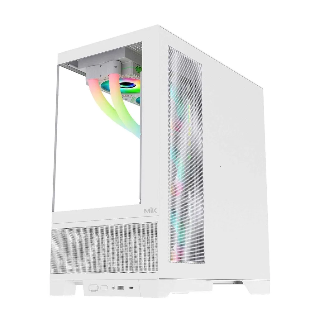 Vỏ case máy tính bàn MIK Lumine 4FA - Trắng / Đen, kèm 4 fan ARGB - ảnh 6