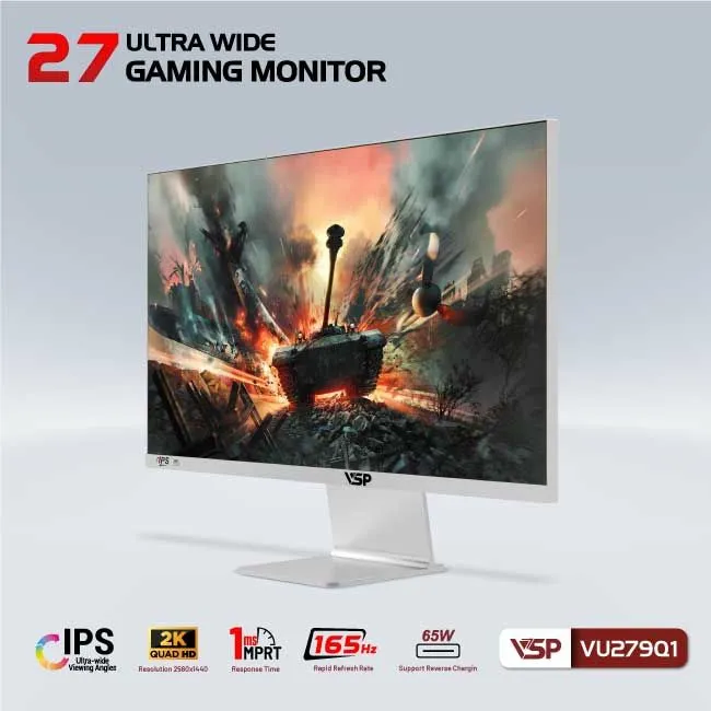 Màn hình VSP VU279Q1 | UltraWide | IPS | 165Hz | 1ms | Màu Trắng - ảnh 2