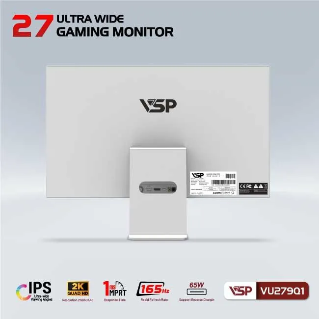 Màn hình VSP VU279Q1 | UltraWide | IPS | 165Hz | 1ms | Màu Trắng - ảnh 3
