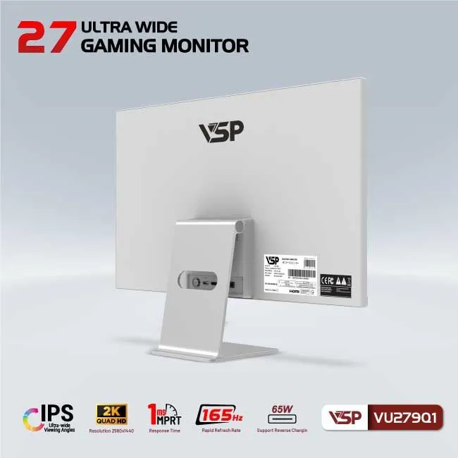 Màn hình VSP VU279Q1 | UltraWide | IPS | 165Hz | 1ms | Màu Trắng - ảnh 4