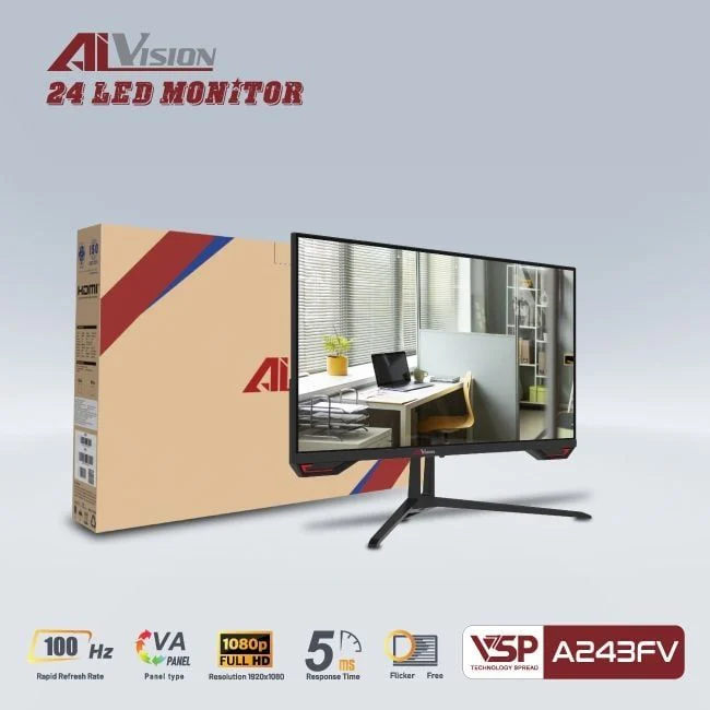 Màn hình AIVISION A243FV | 24'', 100Hz, VA, FHD, 5ms - ảnh 5