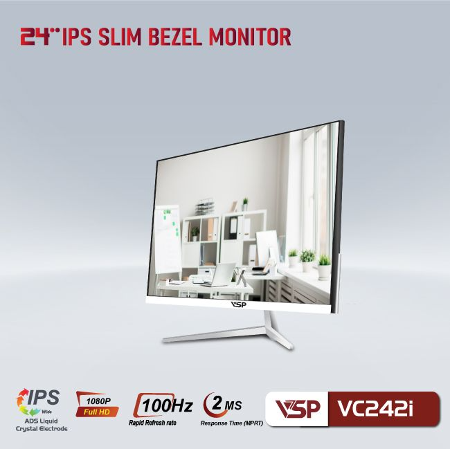 MÀN HÌNH VSP VC242I | 24INCH | IPS | 100HZ | 2MS - ảnh 2