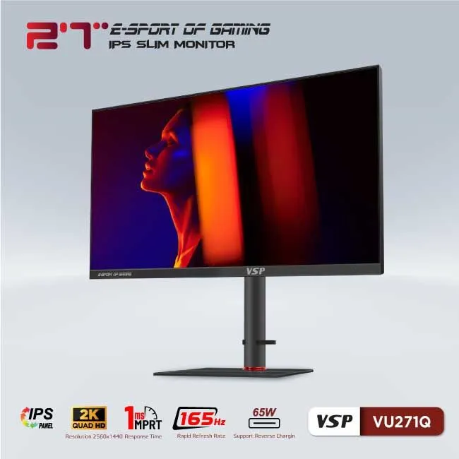 Màn hình phẳng VSP VU271Q | 27inch | 2K | QHD | eSport Gaming - ảnh 2