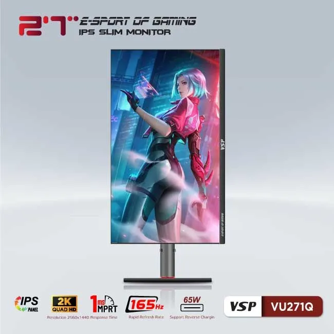 Màn hình phẳng VSP VU271Q | 27inch | 2K | QHD | eSport Gaming - ảnh 3