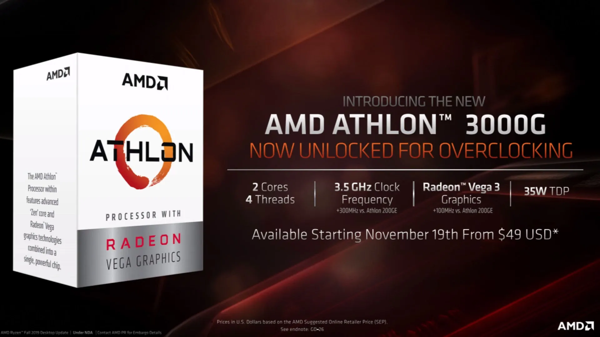 CPU AMD ATHLON 3000G (3.5GHZ, 2 NHÂN 4 LUỒNG , 5MB CACHE, 35W) BOX - ảnh 2