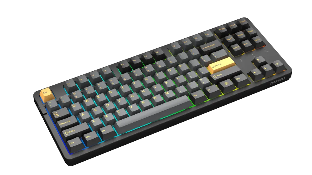 Bàn phím cơ DareU EK87 Pro | Black Golden | Cloud switch | Triple Mode - ảnh 3