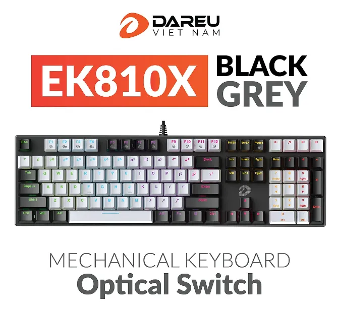 BÀN PHÍM QUANG CƠ DAREU EK810X (Kháng Nước, Optical switch, MULTI LED) - ảnh 4
