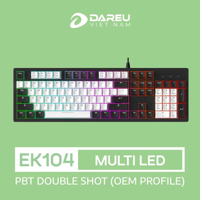 Bàn Phím Cơ DAREU EK104 WHITE x BLACK - ảnh 4