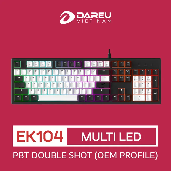 Bàn Phím Cơ DAREU EK104 WHITE x BLACK - ảnh 2