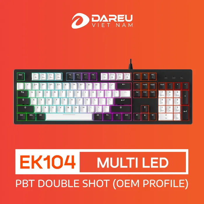 Bàn Phím Cơ DAREU EK104 WHITE x BLACK - ảnh 3