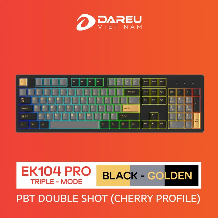 Bàn Phím Cơ Không Dây DAREU EK104 PRO - BLACK GOLDEN - ảnh 6