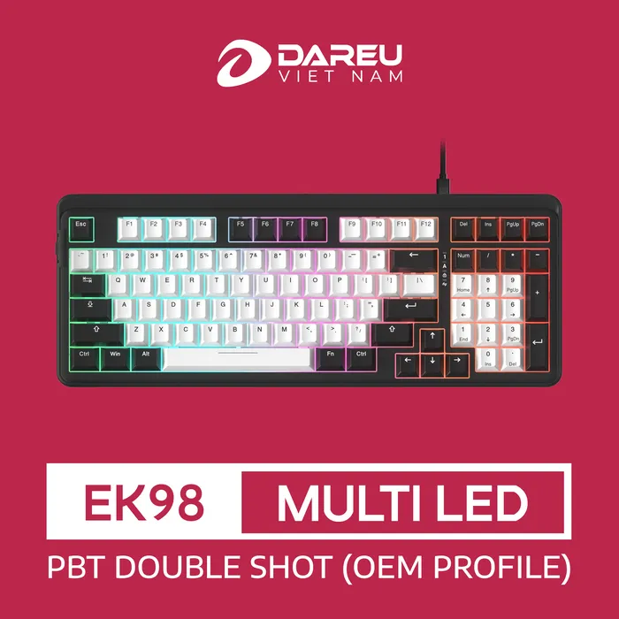Bàn Phím Cơ Gaming DAREU EK98 WHITE x BLACK - ảnh 6