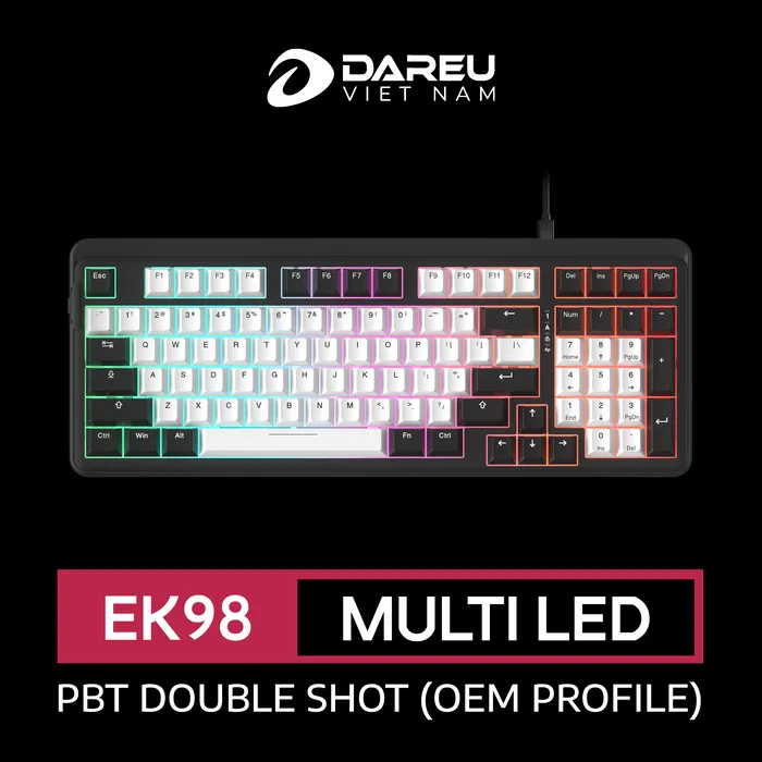 Bàn Phím Cơ Gaming DAREU EK98 WHITE x BLACK - ảnh 2