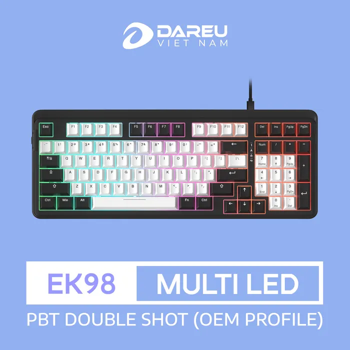 Bàn Phím Cơ Gaming DAREU EK98 WHITE x BLACK - ảnh 3