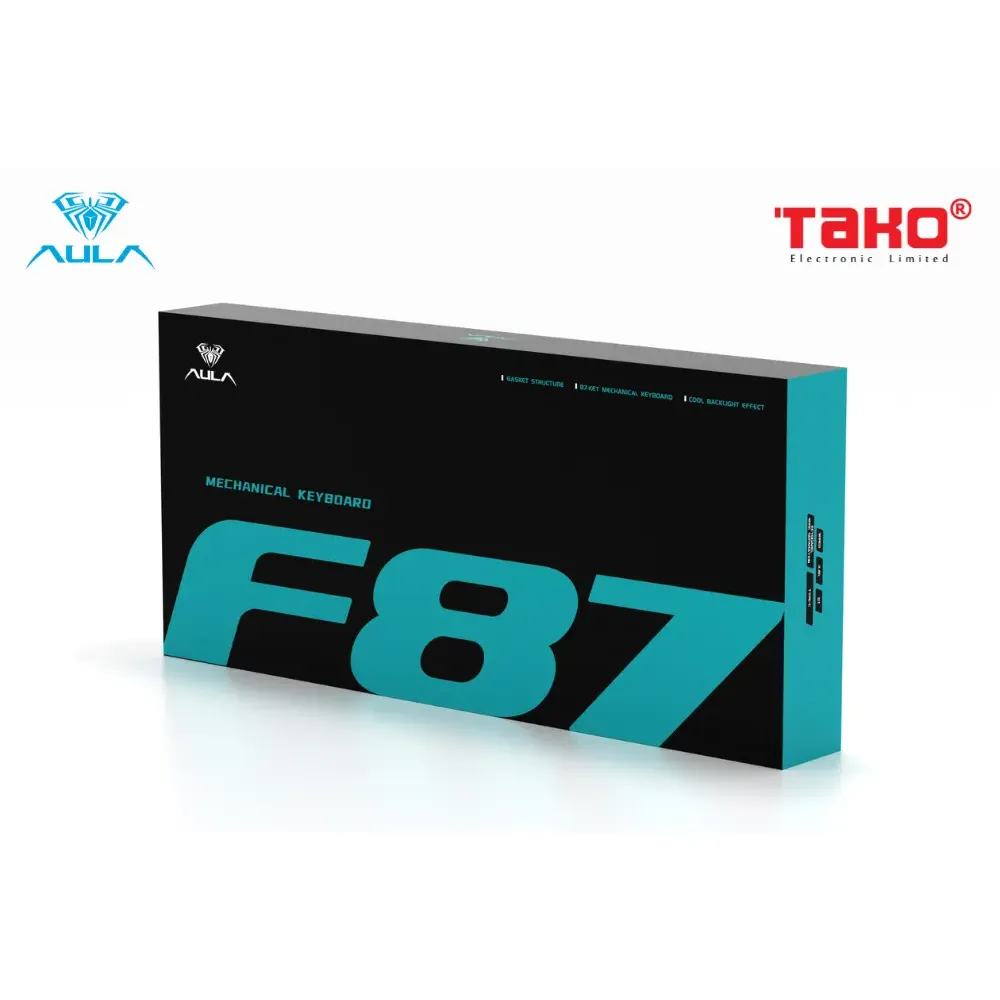BÀN PHÍM CƠ GAMING AULA F87 3 MODE Grey Wood Switch - ảnh 3