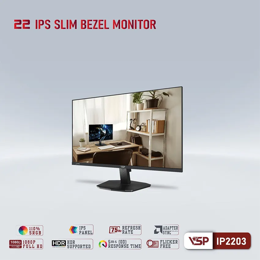 Màn hình VSP IP2203 | 21.5 inch | Full HD | IPS | 75Hz | 5ms - ảnh 2