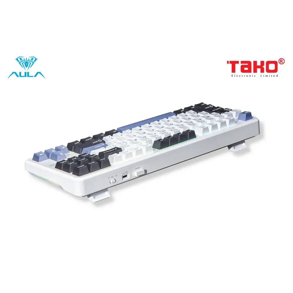 BÀN PHÍM CƠ GAMING AULA F87 3 MODE Grey Wood Switch - ảnh 7
