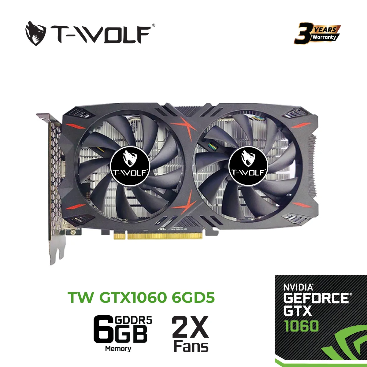 VGA T-Wolf GTX 1060 6GB GDDR5 192 Bit - ảnh 2