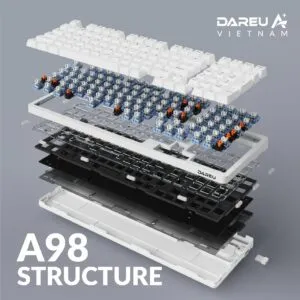 BÀN PHÍM CƠ KHÔNG DÂY DAREU A98 PRO (BT 5.0, 2.4G, HOTSWAP) - ảnh 4