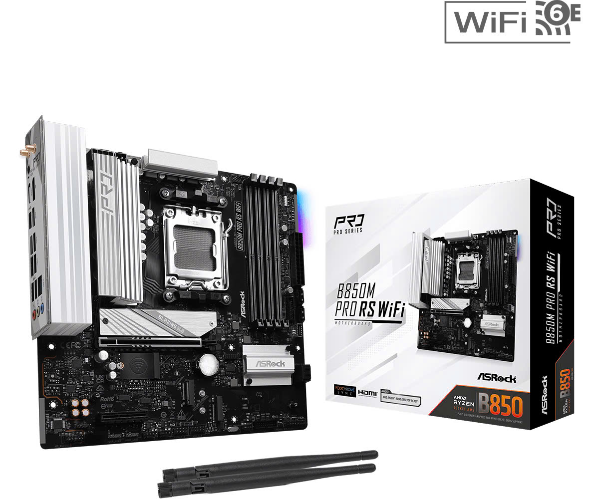 Mainboard AsRock B850M Pro RS WiFi | AM5, 4x DDR5 - ảnh 2