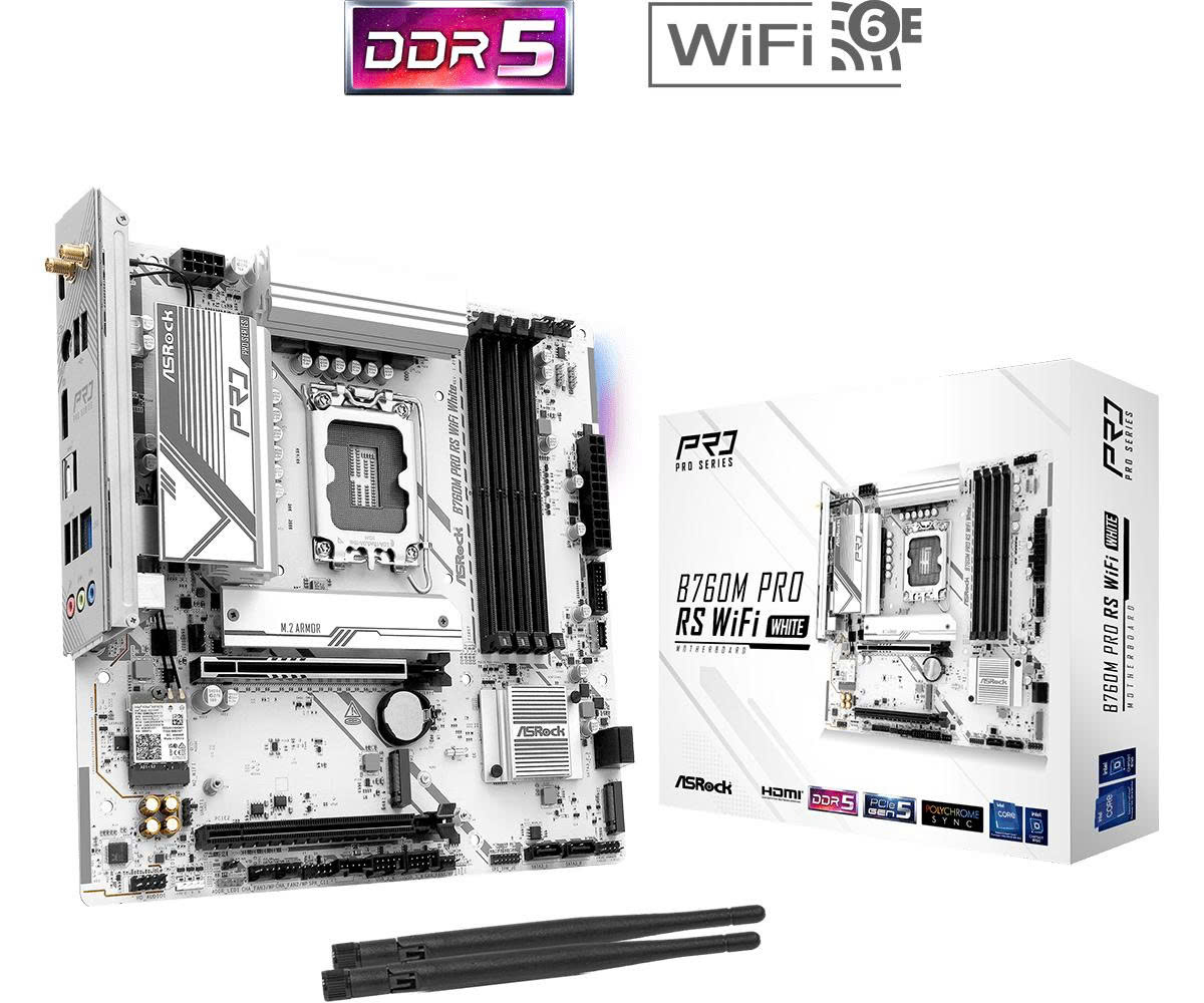 Mainboard ASRock B760M Pro RS WIFI White - ảnh 2